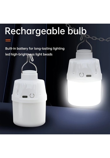 Userfriendly11 Lihangstar 4 Adet Usb Şarjlı Kamp Lambası Asma Kancalı 200 Lümen Beyaz beyaz