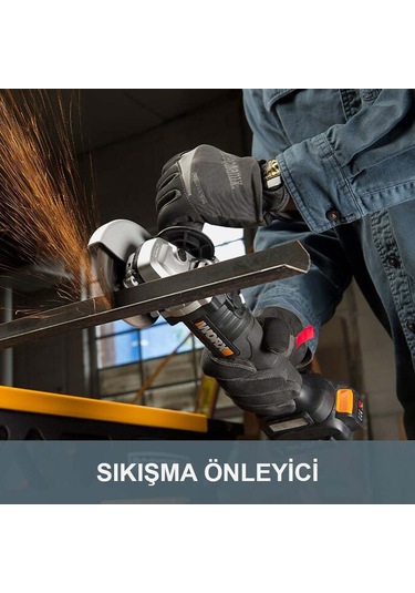Worx WX813 115 MM Akülü Profesyonel Avuç Taşlama Makinesi