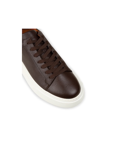 Deery Erkek Hakiki Deri Kahverengi Sneaker Ayakkabı - 04651mkhve01