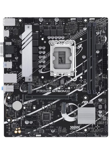 Asus Prıme B760m-k Ddr5 8000mhz 1xvga 1xhdmı 2xm.2 Usb 3.2 Matx 1700p 12. / 13. Ve 14. Nesil İşlemci Uyumlu