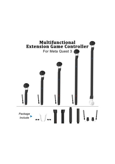 Tongxida Meta Quest 3 Yardımcı Alet 4'ü 1 Arada Vr Oyun Denetleyici Uzatma Kapağı - Siyah Siyah