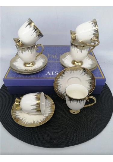 Şnr 101879 Kahve Fincanı Aisa 6'lı Beyaz