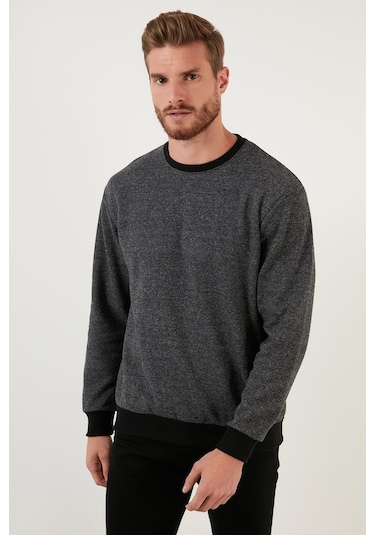 Buratti Slim Fit Bisiklet Yaka Pamuklu Erkek Kazak 456201 Gri