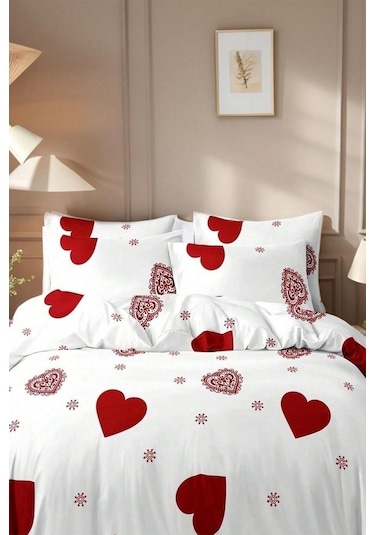 Pamuklu Çift Kişilik Nevresim Seti Nevresim Ve Yastık Kılıfı Çarşafsız Patricia Beyaz