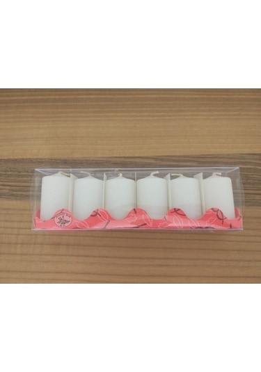 6'Lı Kokusuz Bozkurt Silindir Mum 3*6Cm Beyaz (352330318)