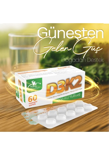 Torq Nutrition D3k2 1000 IU 11.25 Mcg 60 Yumuşak Kapsül