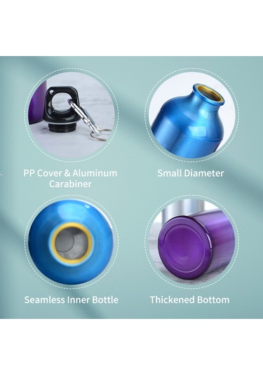 Padalink 750ml Aluminyum Spor Su Bardağı, Taşınabilir Karabinerli, Dış Mekan Bisiklet Turu Kamp İçin Dayanıklı Ve Konforlu İçecek Kabı Çok Renkli