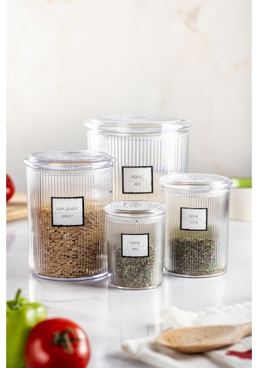 24'lü Barok Yuvarlak 4 Boy Kavanoz Seti & Saklama Kabı & Erzak Kabı 6 2000 Ml, 6 1000 Ml, 6 500 Ml, 6 250 Ml