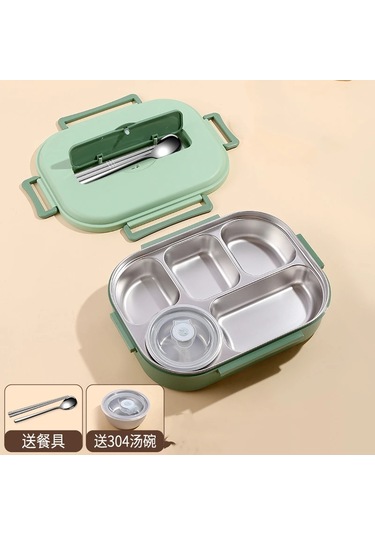 Öğrenci Taşınabilir Yemek Kutusu + Yalıtım Çantası 2000 Ml D Yeşil