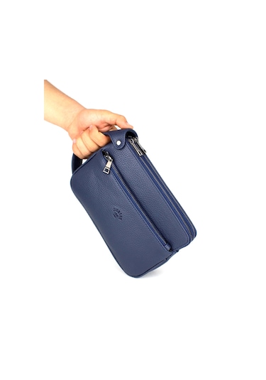 Erkek Lacivert El Çantası Lüks Seyahat Günlük Portföy Çanta