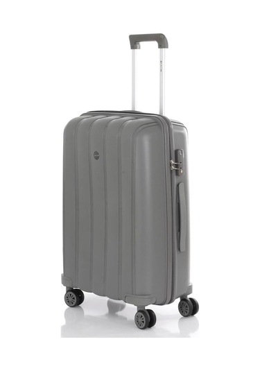 Mçs Bavul Orta Ve Kabin 2li Set Kırılmaz Silikon Valiz V305 Gri