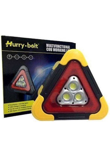 Kırgıl Işıklı Üçgen Reflektör Şarjlı Güneş Enerjili Oto Flaşör