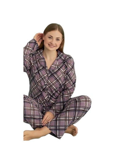 Büyük Beden Kadın Kışlık Süet Pijama Takımı Isabella Grande Tasar Çok Renkli