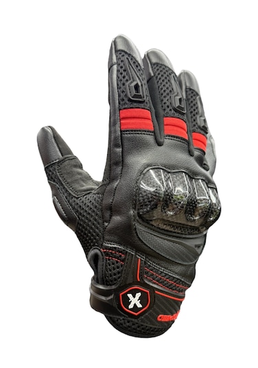 Xspeed Valka Carbon Korumalı Yazlık Motorsiklet Eldiveni Kırmızı