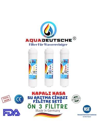 Kapalı Kasa 3 Ön Filtre Su Arıtma Cihazı Filtre Seti