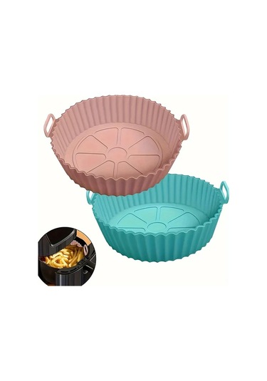 Xuweiwei 1 Adet Pembe Hava Fritözü Silikon Tencere Yapışmaz Sepet Aksesuarı 3 5 Qt Pembe