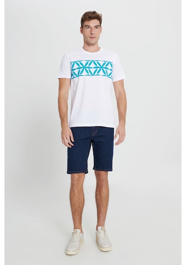 Ac&Co / Altınyıldız Classics Erkek K.Lacı Slim Fit Dar Kesim Pamuklu Esnek Denim Şort