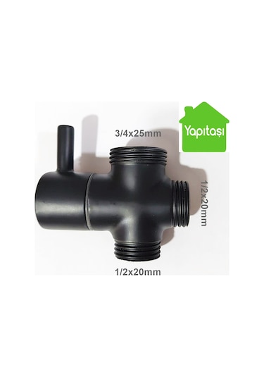 Yapıtaşı Yt143 Kartepe Siyah Robot Duş Yönlendirici 3/4 x 1/2 x 1/2 Siyah
