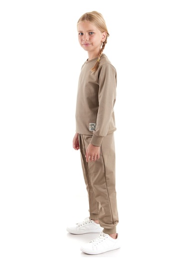 Ahengim Kız Çocuk Back To School Pamuklu Trend Eşofman Takımı Ak2529 Haki