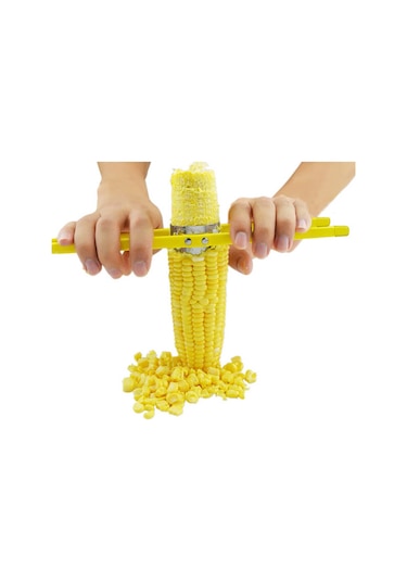 Dofolink Paslanmaz Çelik Mısır Tanelerini Çıkarıcı Aleti - Hızlı Bbq Ve Mutfak İşleri İçin Dayanıklı, 1/2 Bardak Kapasiteli Toplayıcı Kutuslu