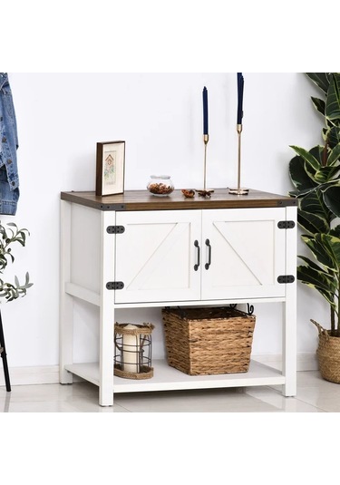 Ağaç Atölyesi - Potter Ahşap Beyaz Dolap/Dresuar Beyaz - Ceviz