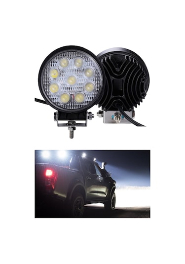 9 Led Yuvarlak Çalışma Lambası Off Road Traktör Tekne