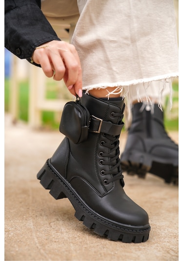 Garantili Alyona Soğuk Geçirmez Kadın Günlük Ortopedik Kışlık Bot Siyah