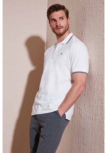 Buratti Pamuklu Slim Fit Şerit Detaylı Düğmeli Polo Yaka 4'Lü Paket Erkek T Shirt 5902118S4 Siyah-Siyah-Beyaz-Beyaz