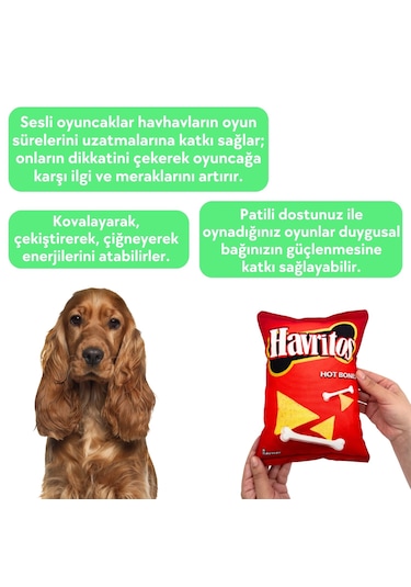 Havhav Havritos Peluş Cips Hışırtı Sesli Köpek Oyuncağı
