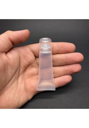 Boş Krem Tüpü Fliptop Kapaklı 10ml , Şeffaf Merhem Tüpü , Lipgloss Tüp 10 Ml X 3 Adet