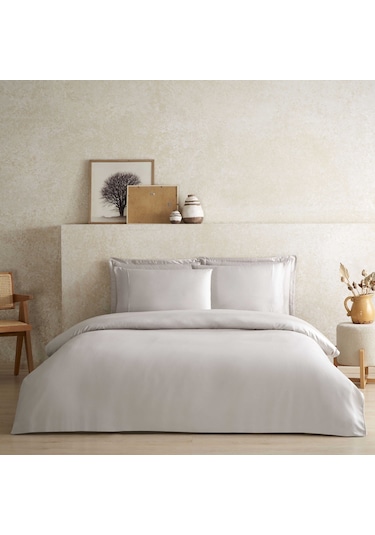 Linens X Tencel Lyocell Süperking Nevresim Kılıfı Bej Bej