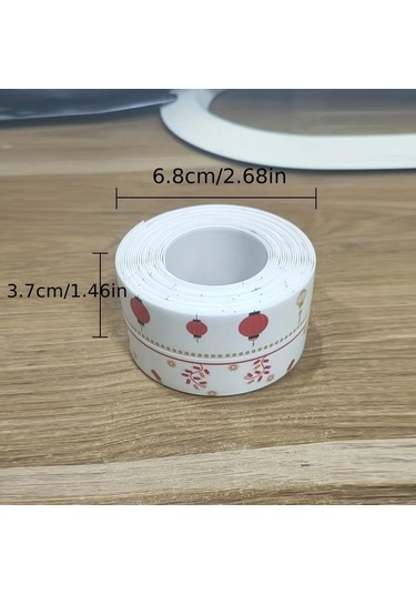 Pazly 1 Rulo Karikatür Kalafat Şerit, Kendinden Yapışkanlı Dekoratif Sızdırmazlık Bandı, Mutfak Tezgahı Mastikleri 56407790 Çiçek Kokusu