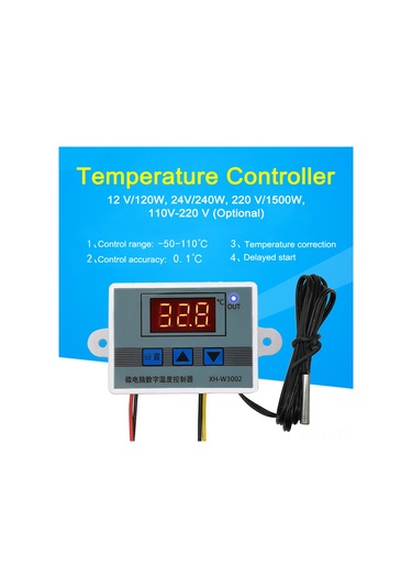 Lemestar Akıllı Dijital Sıcaklık Kontrolörü -50 110 C - 1m Su Geçirmez Prob İle Ev, Akvaryum, Kuluçka Kabini İçin Sıcaklık Regülatörü 110v-220v