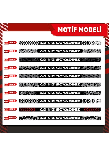 Motif Plakalık, 2 Adet Premium Uv Baskı, Plakalıkhane