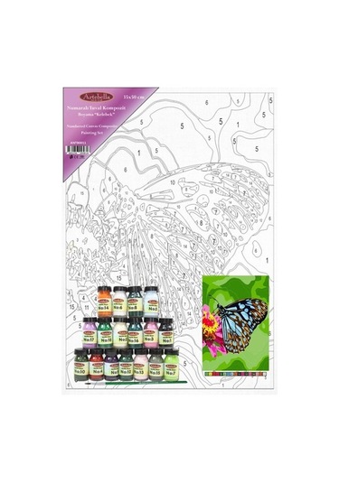 Artebella Numaralı Tuval Kompozit Boyama Antb0011 "Kelebek" 35X50