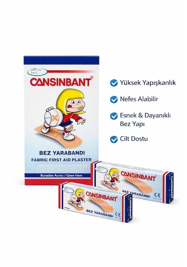 Cansın Bez Yara Bandı 10 Lu Paket Toplam 100 Adet - Model 898508174669