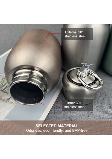 Skycity Siyah 300ml 304 Çelik Vakumlu Termos Bardak - Hafif, Taşınabilir, Leşimli Kadın Çantası Su Böceği