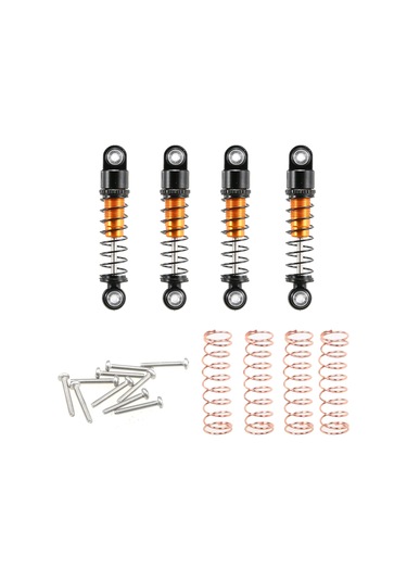 Samdoo Axı90081 Rc Araçları İçin 4 Adet 37mm Aluminyum Tüp Amortisör - Altın Renkli, Kaynaklı Yedek Yaylı