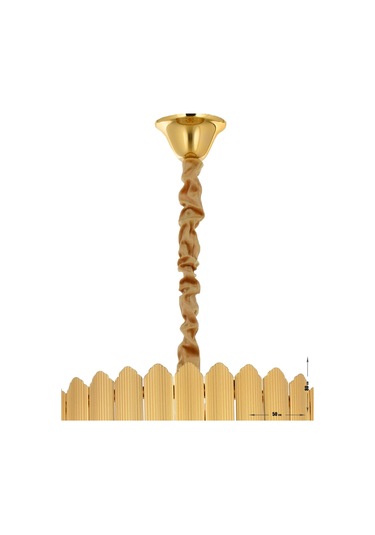 Rossa 50'lik Kristal Prizma Taşlı Lüks Avize - Sarı Yaldız Renk Sarı Yaldız