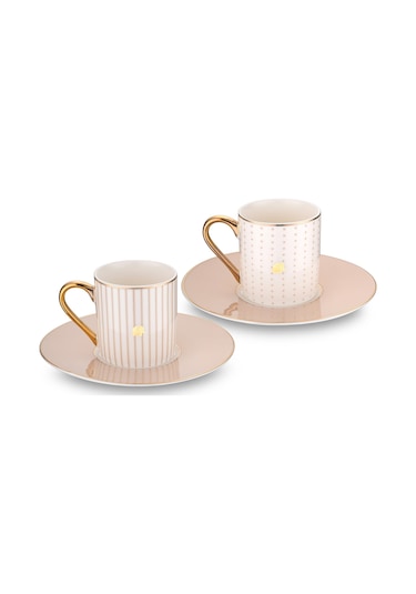 Jumbo Navy 2'li Kahve Fincan Takımı Beige Bej