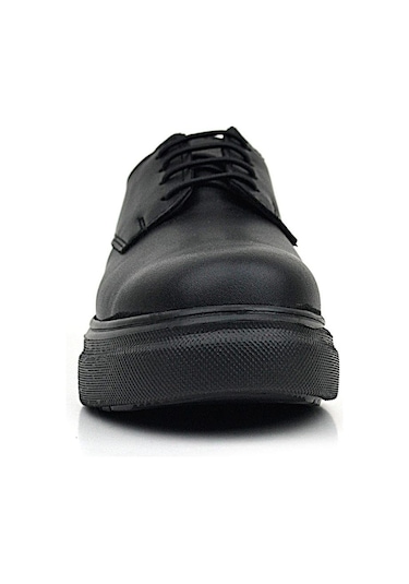 Rakerplus Derby Siyah Mat Siyah Taban Çocuk Klasik Ayakkabı Siyah