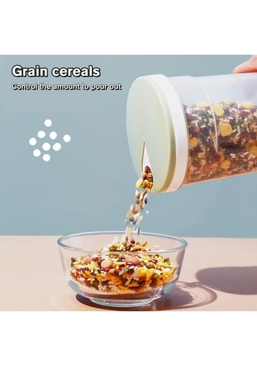 Pazly Hava Geçirmez Makarna Kapsülü - Ayarlanabilir Kapaklı Mutfak Organizasyonu Haki/mavi/yeşil Haki