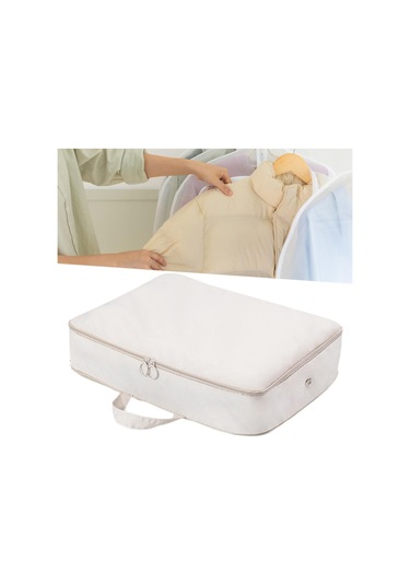 Homyl Yorgan Saklama Çantası Kendini Sıkıştırma Bej