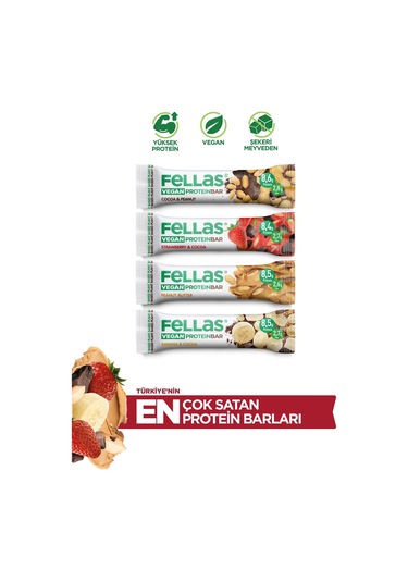 Fellas Vegan Protein Bar Deneme Paketi X 4 Adet