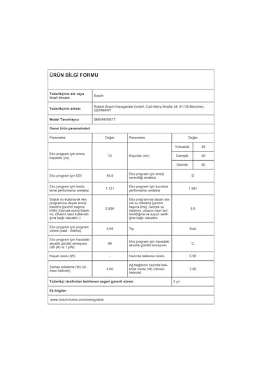 Bosch SMS4IKW51T 5 Programlı 13 Kişilik Bulaşık Makinesi