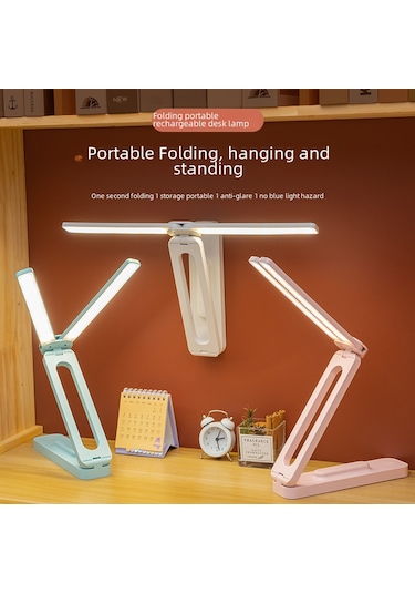 Yunboo Göz Koruyucu Çift Işıklı Çalışma Lambası - Çok Fonksiyonlu, Katlanabilir, Şarj Edilebilir 4000mah - Ev, Dormitorya Ve Ofis İçin Beyaz Diğer