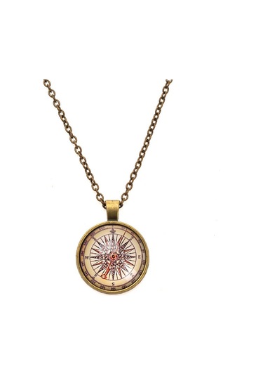 Jwl Pusula Kolye Şık Cam 3D Pusula Kolyesi Aksesuar Steampunk Kol Çok Renkli