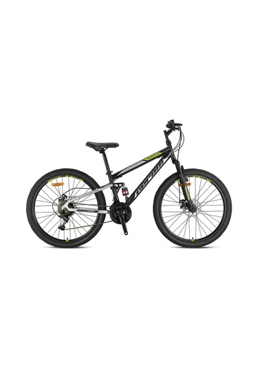 Hunter - 24" - Mtb - 14.5' - 21 Vites - M.disc - Mat Siyah-gri/yeşil Siyah - Gri