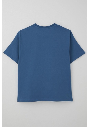 Breeze Erkek Çocuk Tişört Yazı Baskılı 8-12 Yaş, İndigo Indigo