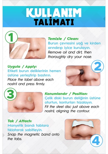 15 Li Beyaz Mıknatıslı Horlama Önleyici Burun Bandı - Rahat Nefes